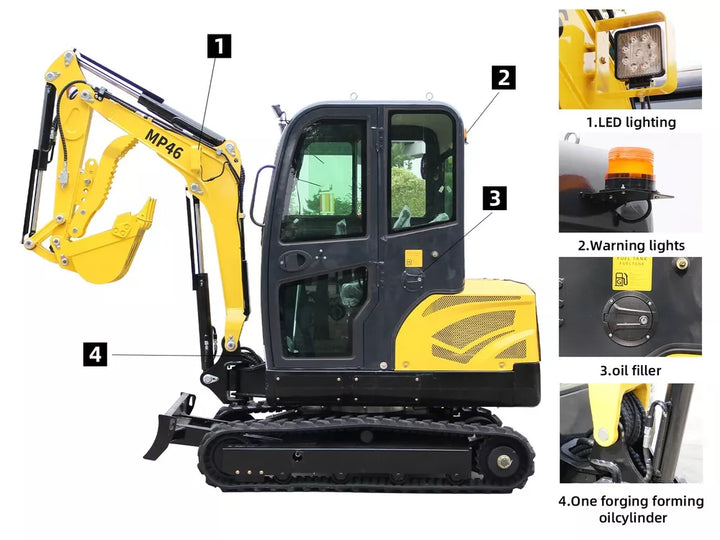 New Brand Mini Excavator  2 Ton Farm Small Digger EPA Engine Cab